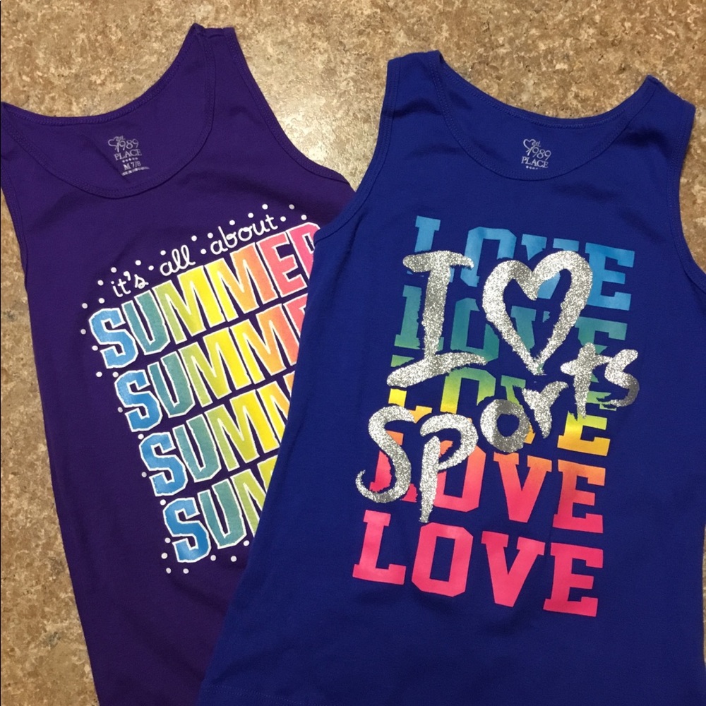 Girls Children’s Place Tank Tops Sz 7/8, run Small